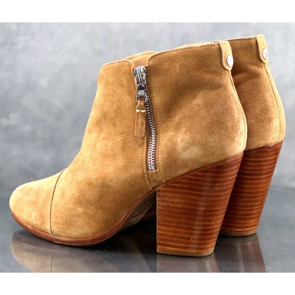 Rag & Bone Margot $325 Women's Ankle Booties Boots Size EU 41 US 11 Suede Tan - Picture 6 of 13